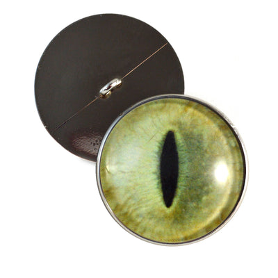 Pale Yellow Cat Sew-On Button Glass Eyes - Prismatic Fiber Arts