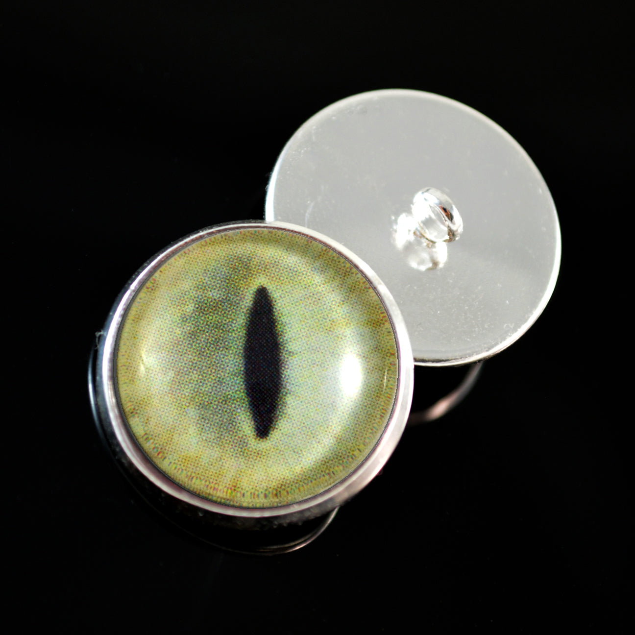 Pale Yellow Cat Sew-On Button Glass Eyes - Prismatic Fiber Arts