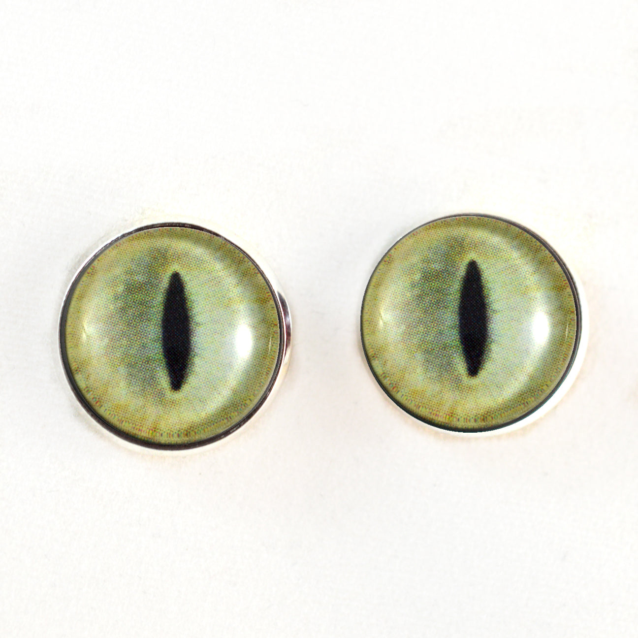 Pale Yellow Cat Sew-On Button Glass Eyes - Prismatic Fiber Arts