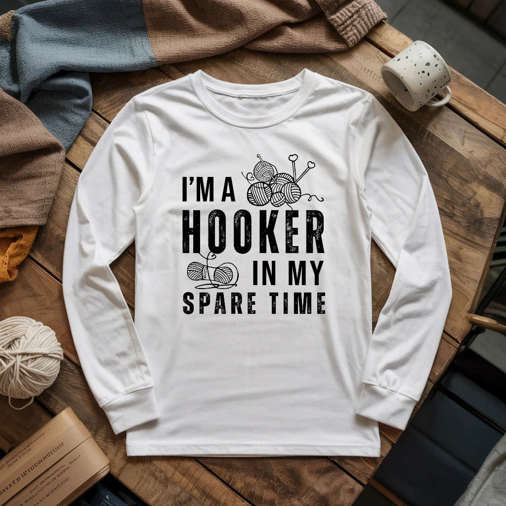 Part-time Hooker Long Sleeve T-shirt - Prismatic Fiber Arts