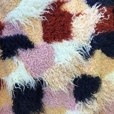 Curly Multicolor Patchwork Long Pile Faux Fur Fabric - Prismatic Fiber Arts