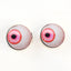 Side Glance Pink Albino Sew-On Button Glass Eyes - Prismatic Fiber Arts