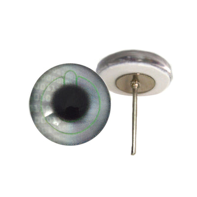 Power Button Cyberpunk Glass Eyes on Wire Pin Posts