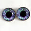 Purple and Green Human Inspired Sew-On Button Glass Eyes - Prismatic Fiber Arts