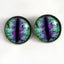 Purple and Teal Green Dragon Sew-On Button Glass Eyes - Prismatic Fiber Arts