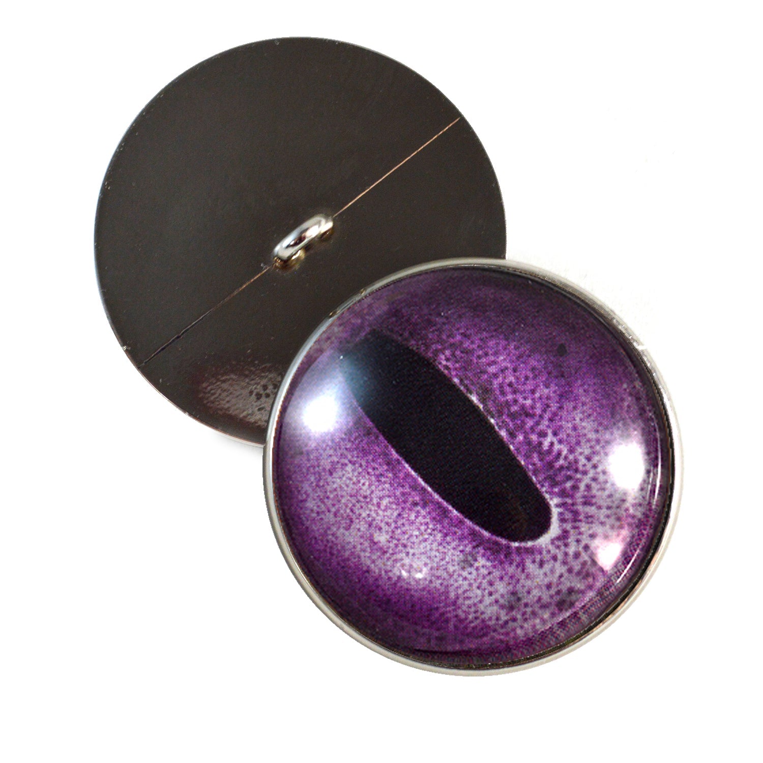 Purple Octopus Sew-On Button Glass Eyes - Prismatic Fiber Arts