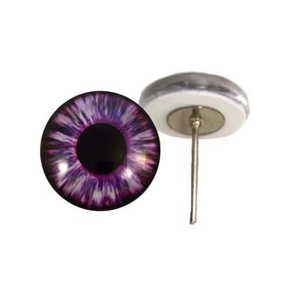 Purple Succubus Demon Glass Eyes on Wire Pin Posts