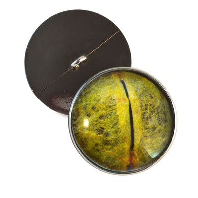 Green Python Snake Reptile Sew-On Button Glass Eyes - Prismatic Fiber Arts