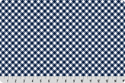 Barely Basics Gingham Quilting Cuddle Navy Fabric Per Yard - Prismatic Fiber Arts