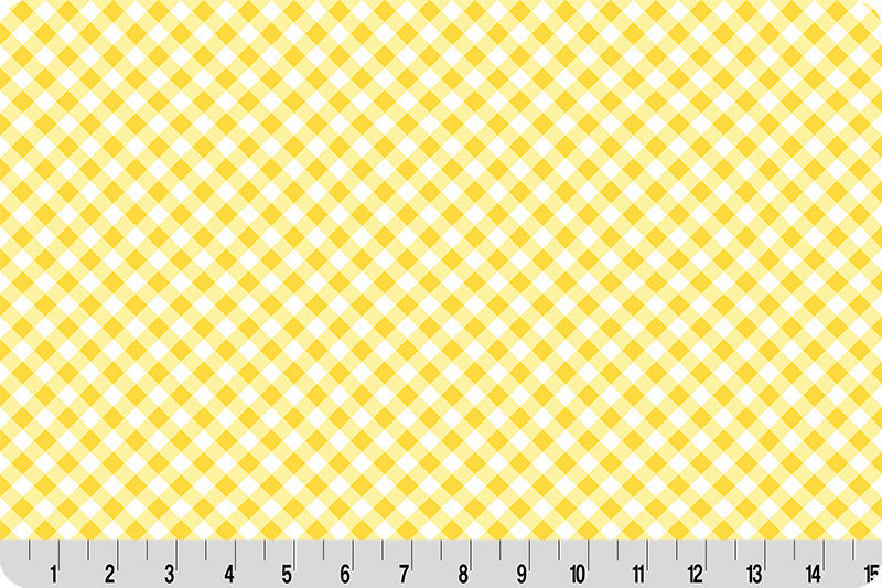 Barely Basics Gingham Quilting Cuddle Sunshine Fabric Per Yard - Prismatic Fiber Arts