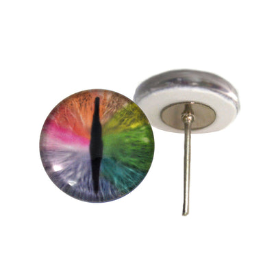 Rainbow Dragon Glass Eyes on Wire Pin Posts