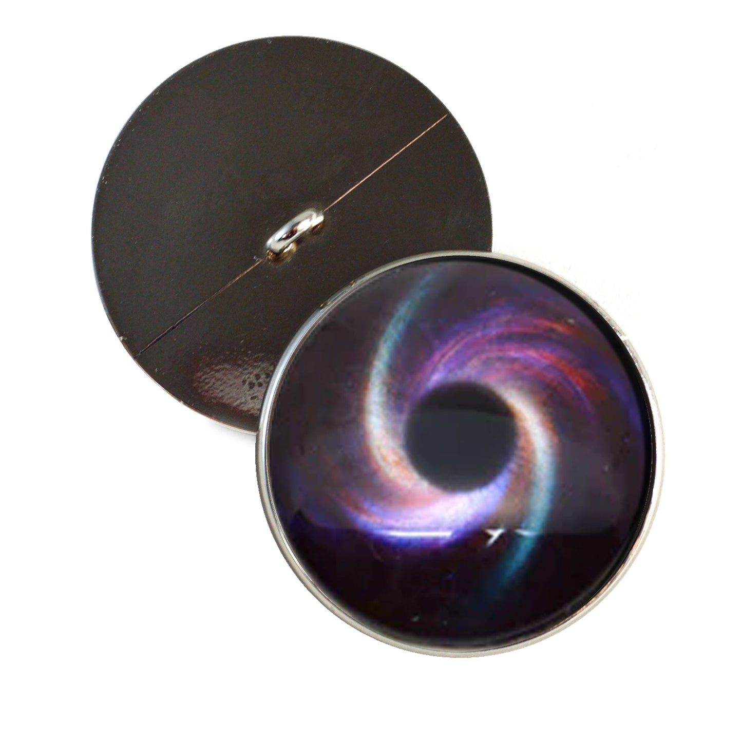 Rainbow Spiral Galaxy Sew-On Button Glass Eyes - Prismatic Fiber Arts