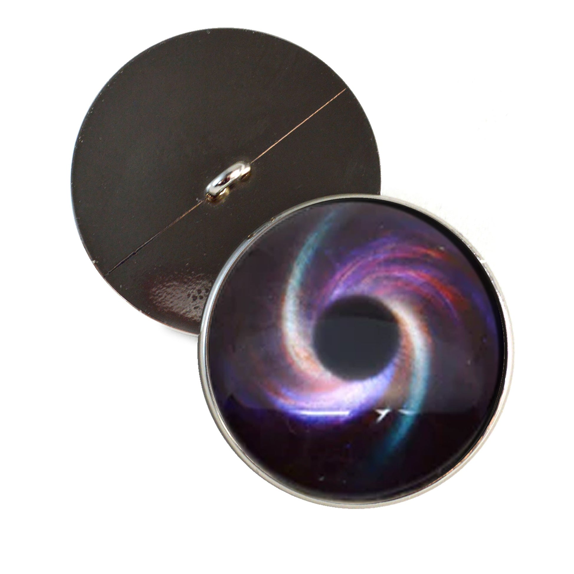 Rainbow Spiral Galaxy Sew-On Button Glass Eyes - Prismatic Fiber Arts