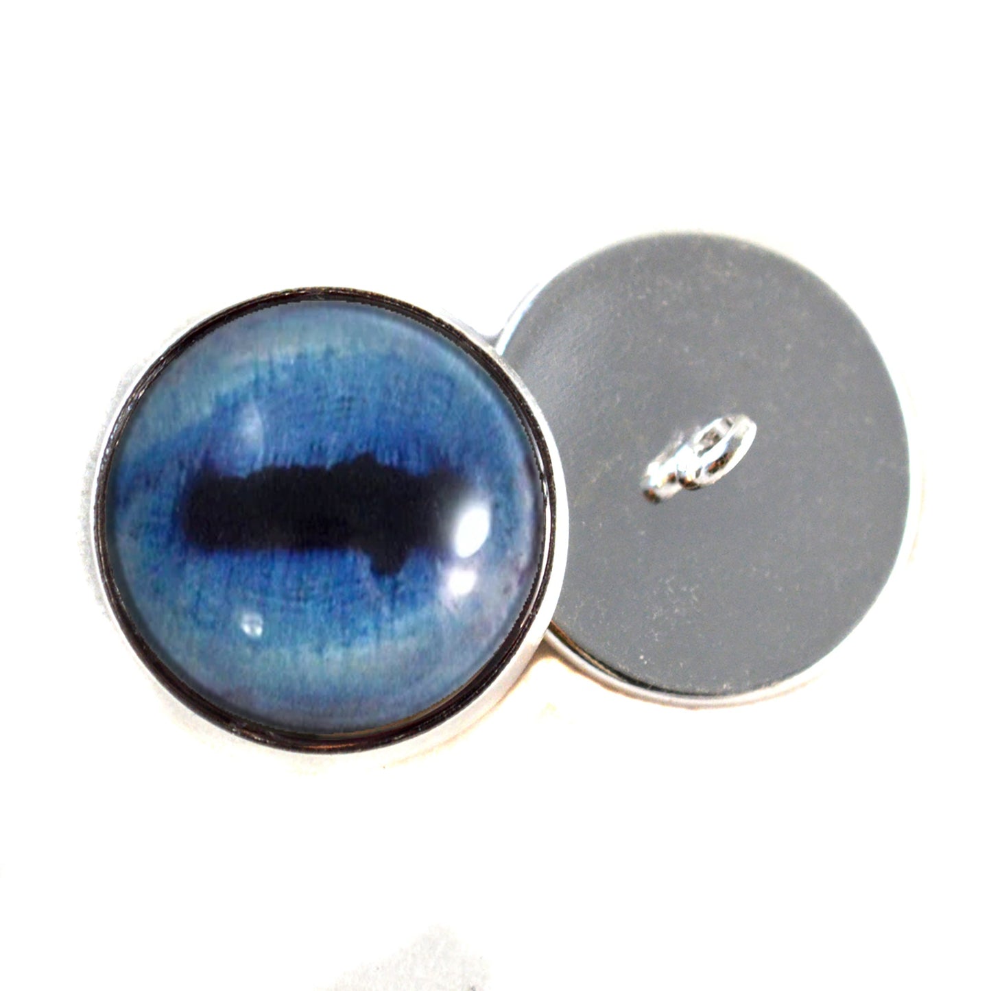 Blue Goat Sew-On Button Glass Eyes - Prismatic Fiber Arts