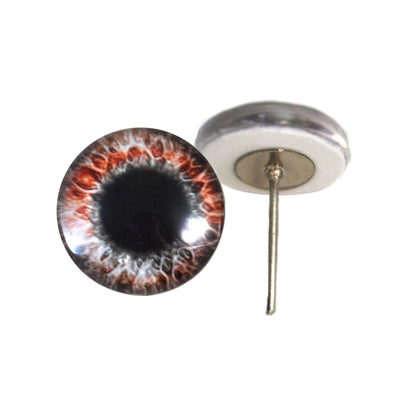 Red Black Fantasy Gothic Glass Eyes on Wire Pin Posts