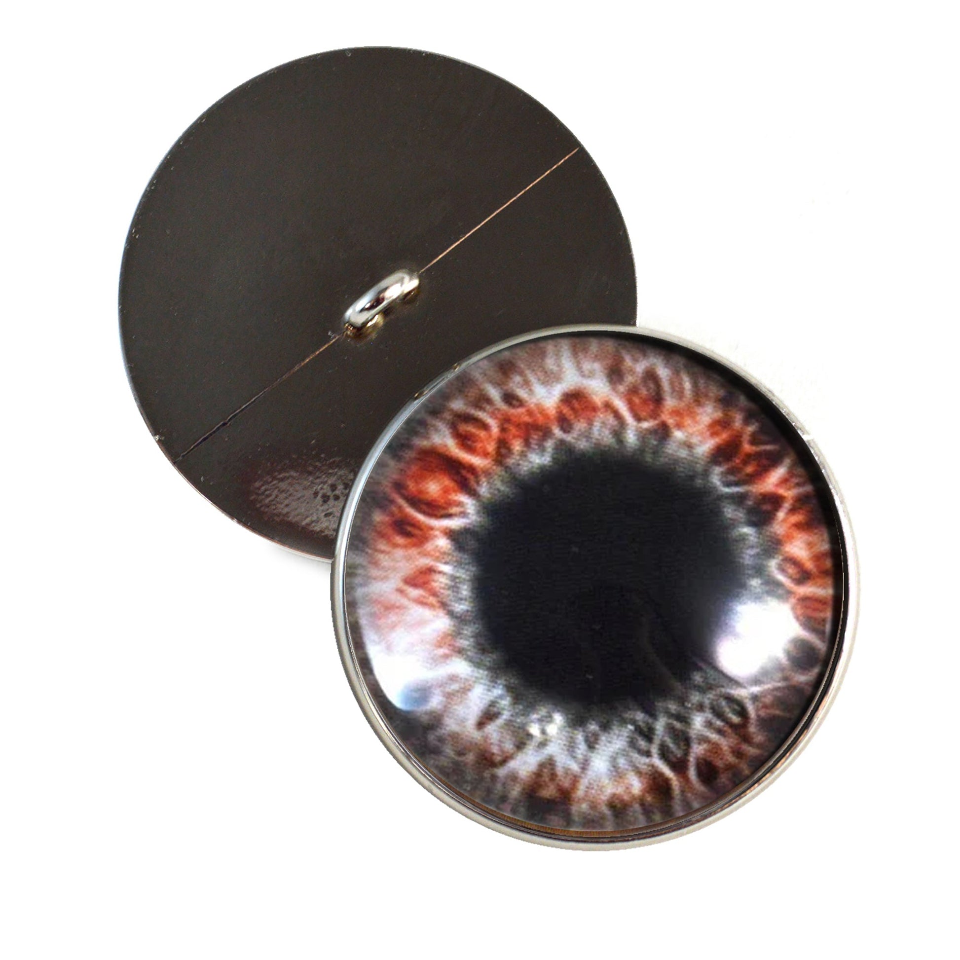 Red Black Fantasy Gothic Sew-On Button Glass Eyes - Prismatic Fiber Arts