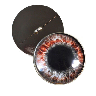 Red Black Fantasy Gothic Sew-On Button Glass Eyes - Prismatic Fiber Arts
