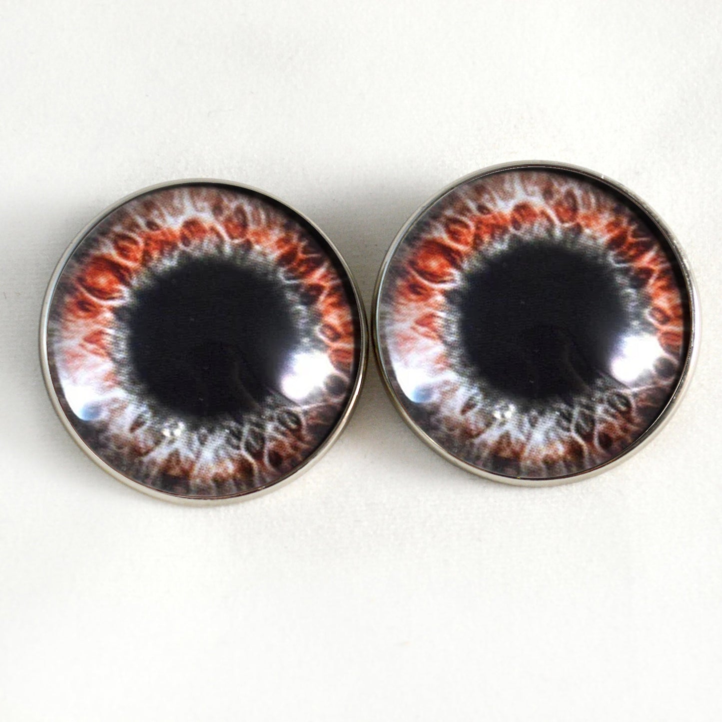 Red Black Fantasy Gothic Sew-On Button Glass Eyes - Prismatic Fiber Arts