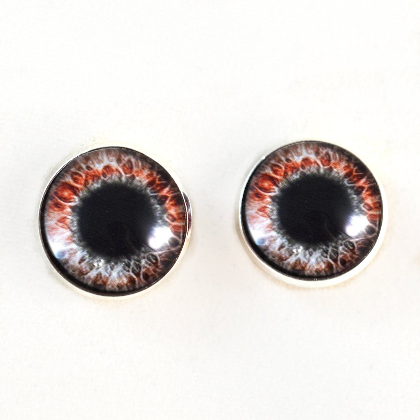 Red Black Fantasy Gothic Sew-On Button Glass Eyes - Prismatic Fiber Arts