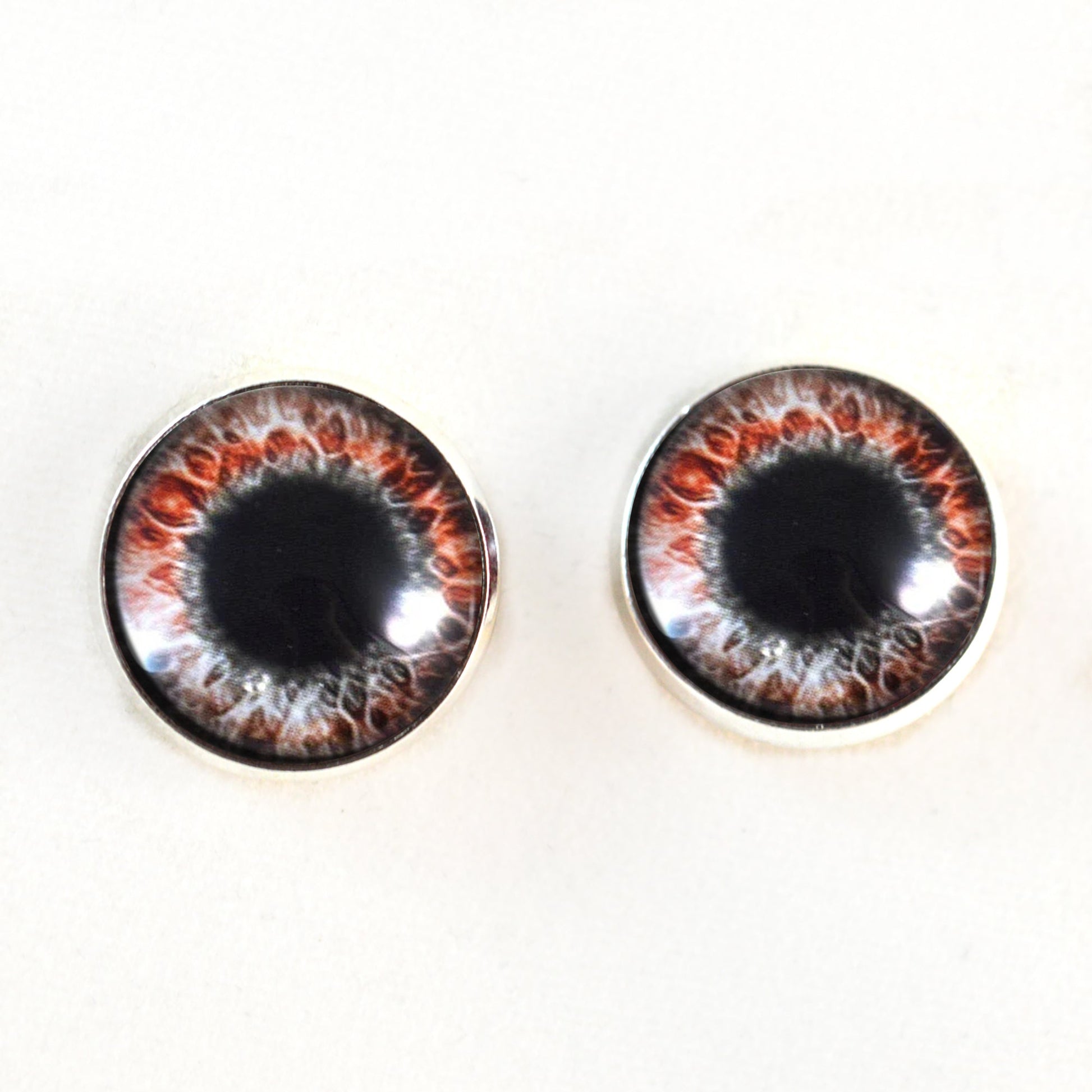 Red Black Fantasy Gothic Sew-On Button Glass Eyes - Prismatic Fiber Arts