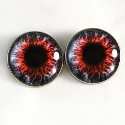 Red Demon Sew-On Button Glass Eyes - Prismatic Fiber Arts