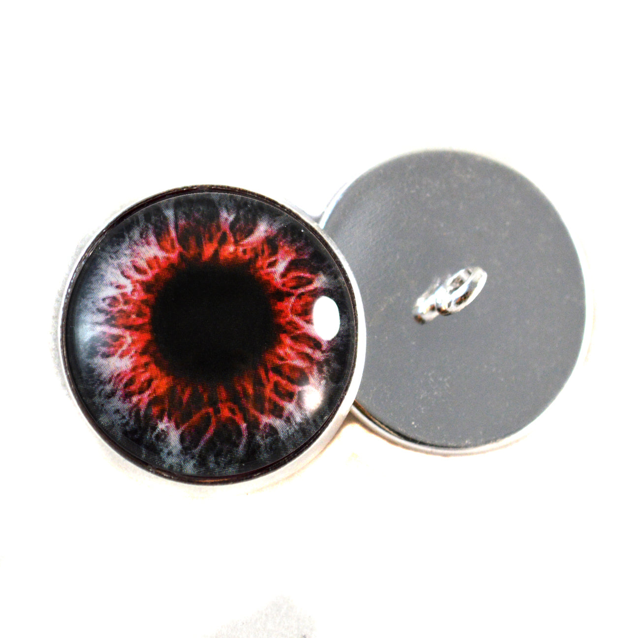 Red Demon Sew-On Button Glass Eyes - Prismatic Fiber Arts