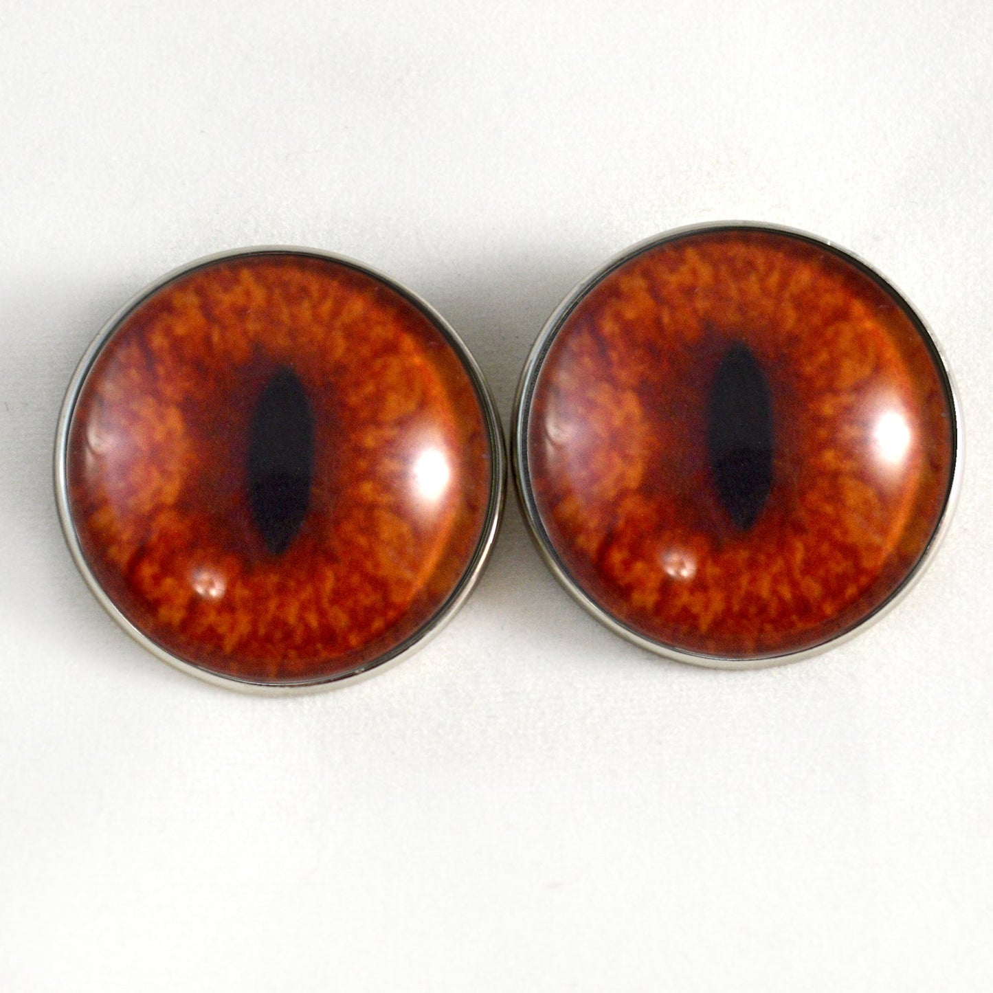 Redtail Red Fox Sew-On Button Glass Eyes - Prismatic Fiber Arts