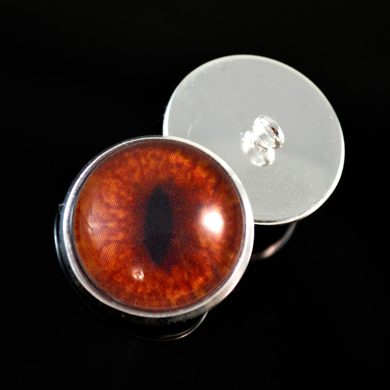 Redtail Red Fox Sew-On Button Glass Eyes - Prismatic Fiber Arts