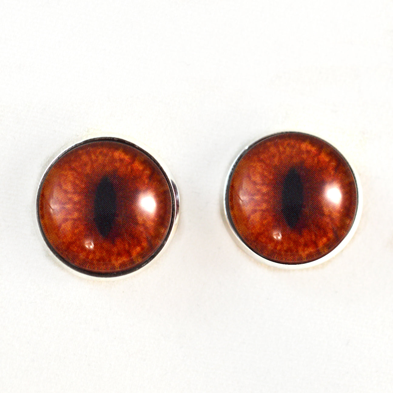 Redtail Red Fox Sew-On Button Glass Eyes - Prismatic Fiber Arts