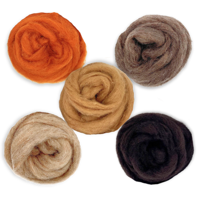 Autumn Harvest Carded Corriedale Wool Sliver Variety Pack - Prismatic Fiber Arts