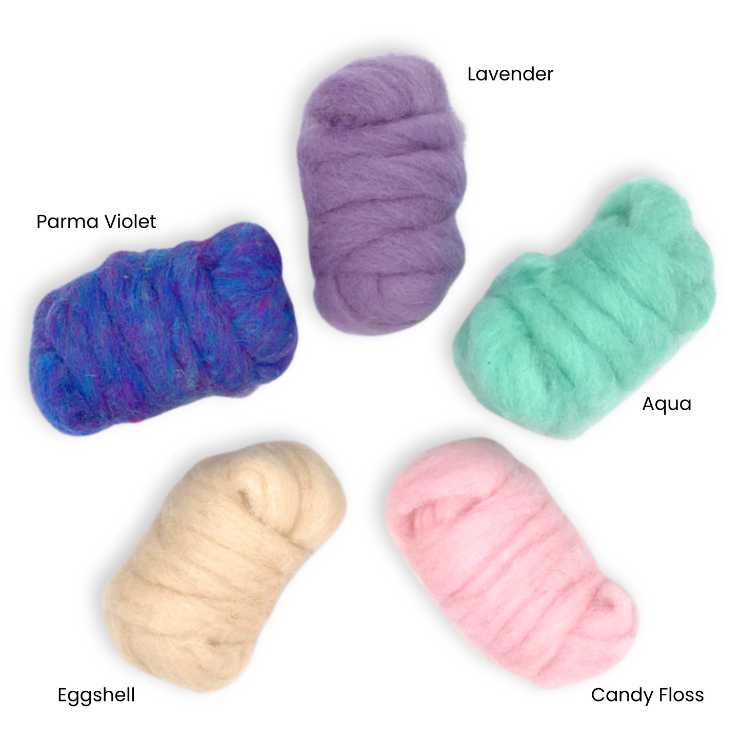 Fairytale Pastels Carded Corriedale Wool Sliver Variety Pack - Prismatic Fiber Arts