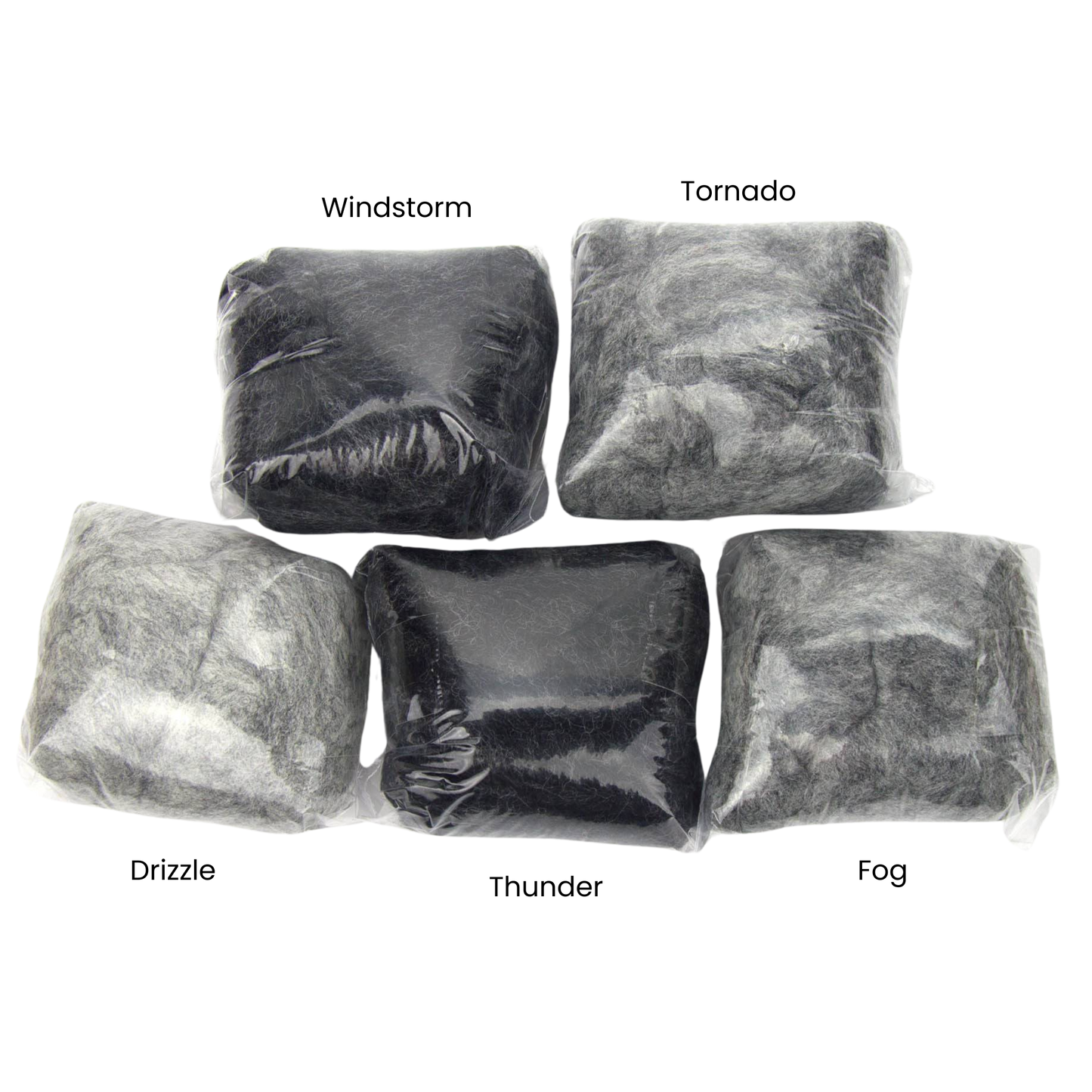 Grey Spectrum Carded Corriedale Wool Sliver Variety Pack - Prismatic Fiber Arts