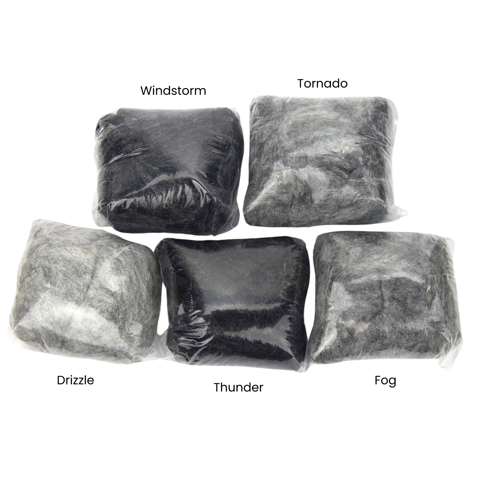 Grey Spectrum Carded Corriedale Wool Sliver Variety Pack - Prismatic Fiber Arts