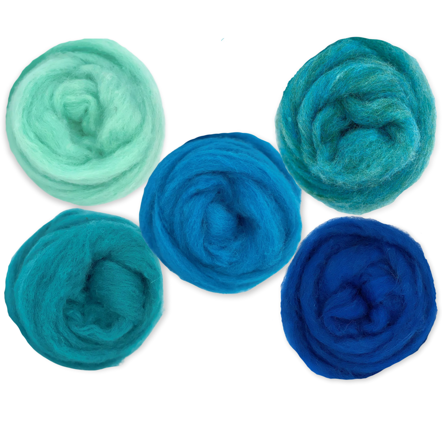 Deep Sea Carded Corriedale Wool Sliver Variety Pack - Prismatic Fiber Arts