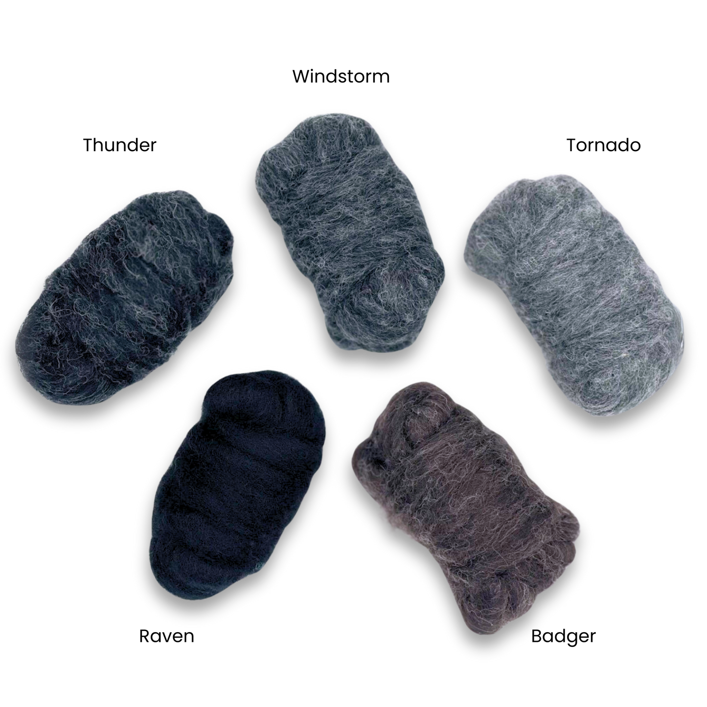 Shadowlands Carded Corriedale Wool Sliver Variety Pack - Prismatic Fiber Arts