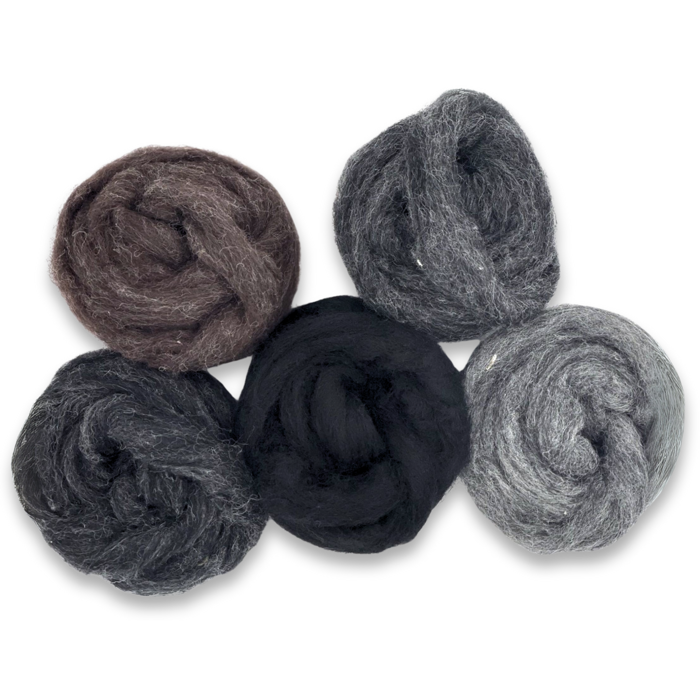 Shadowlands Carded Corriedale Wool Sliver Variety Pack - Prismatic Fiber Arts