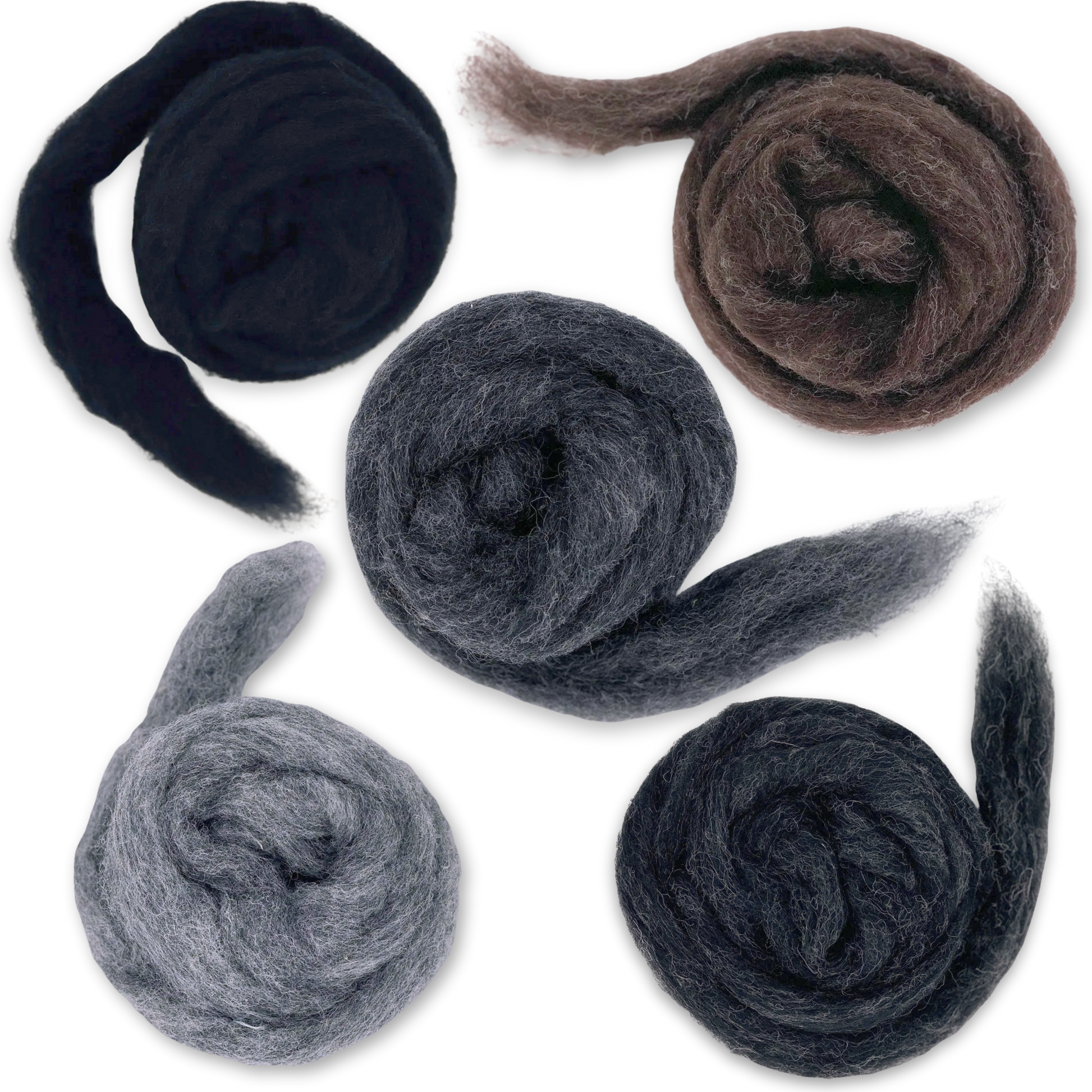 Shadowlands Carded Corriedale Wool Sliver Variety Pack - Prismatic Fiber Arts