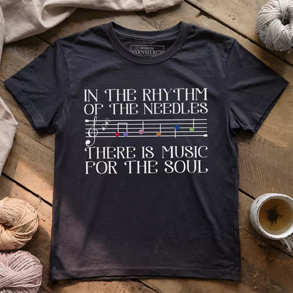 Rhythm of the Needles T-shirt - Prismatic Fiber Arts