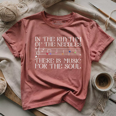 Rhythm of the Needles T-shirt - Prismatic Fiber Arts