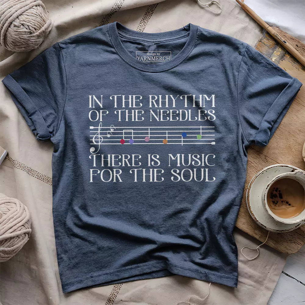 Rhythm of the Needles T-shirt - Prismatic Fiber Arts
