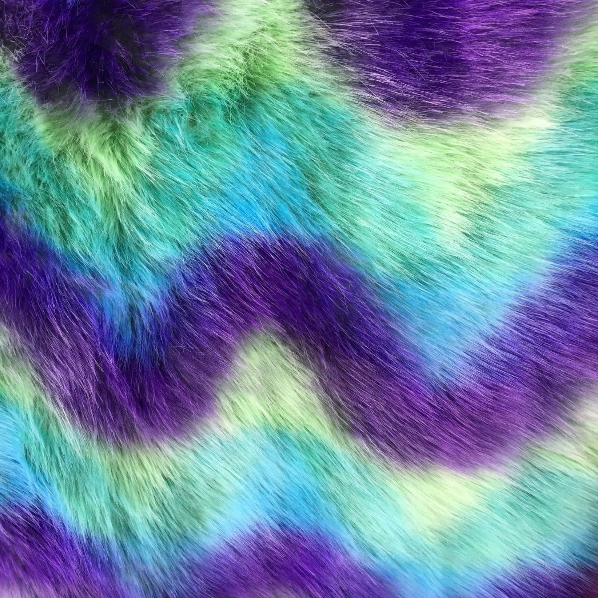 Waves Multicolor Faux Fur Fabric - Prismatic Fiber Arts