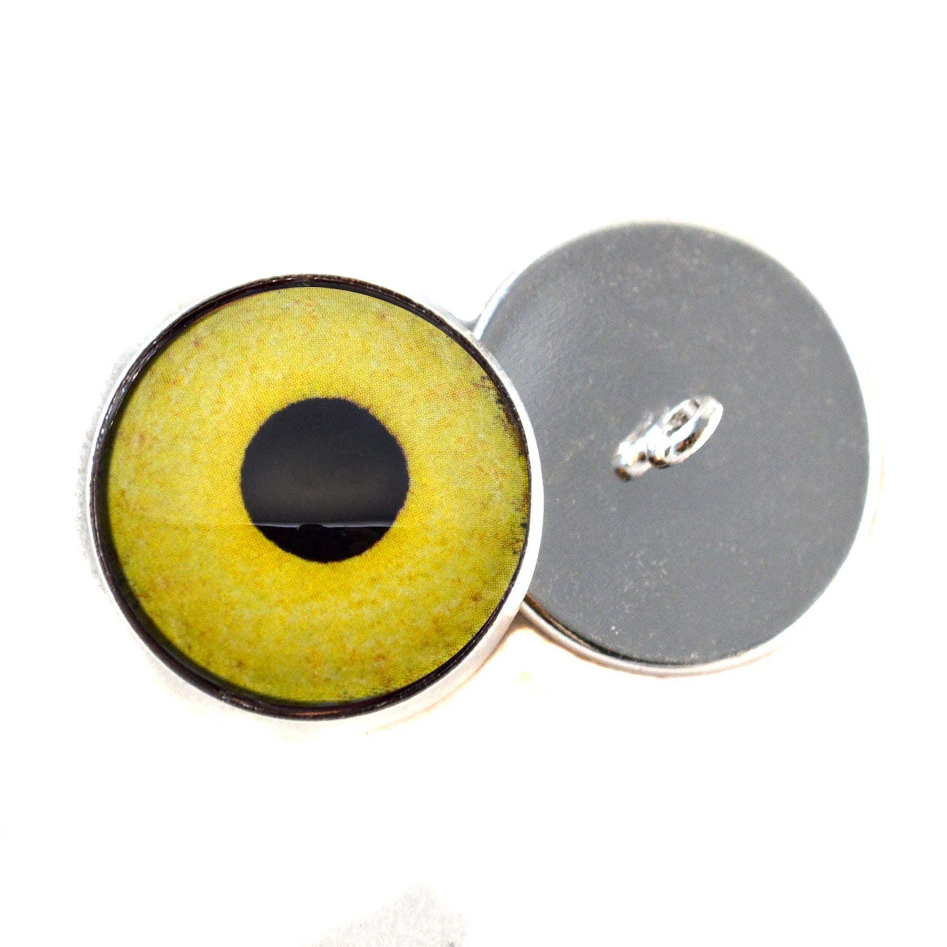 Light Yellow Owl Sew-On Button Glass Eyes - Prismatic Fiber Arts