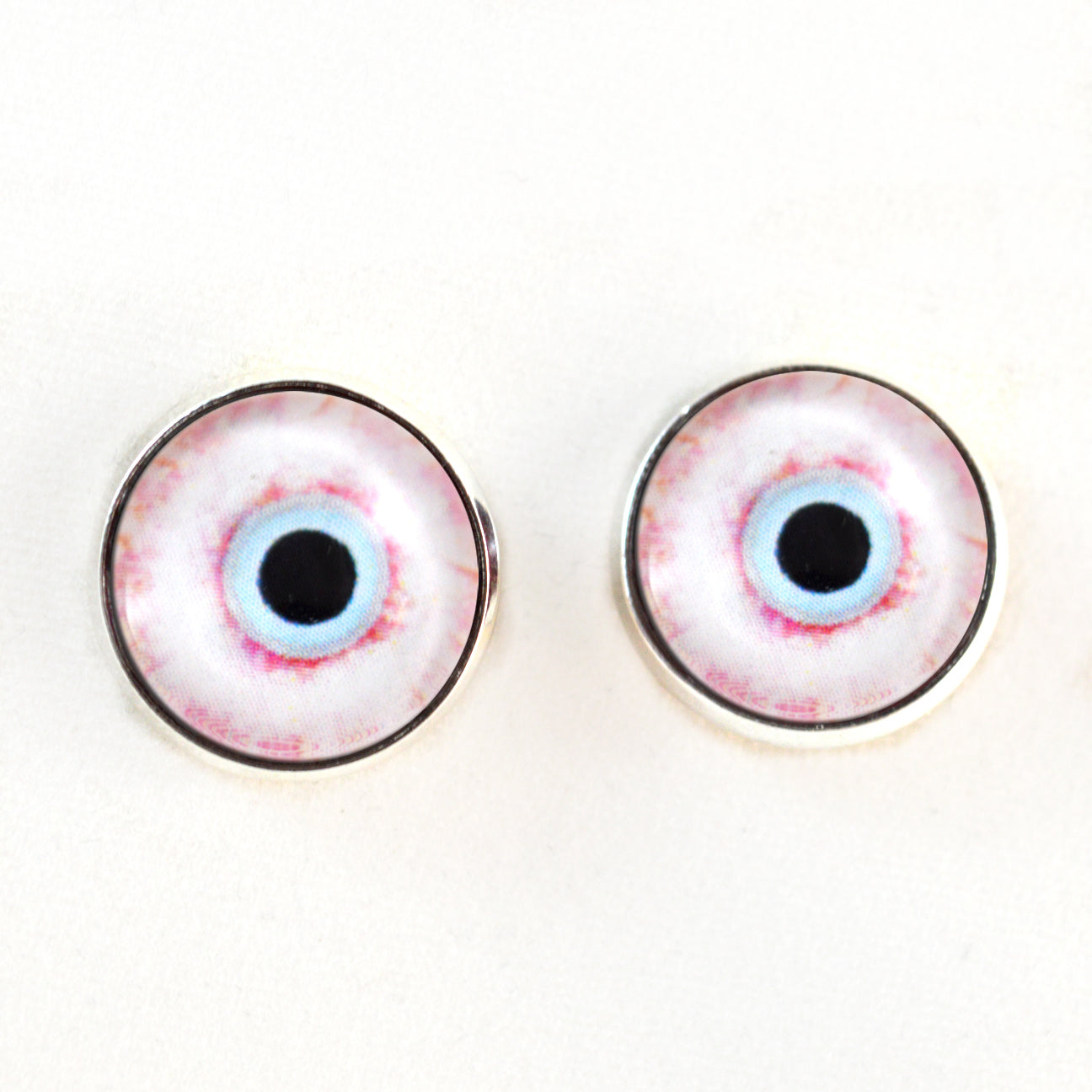 Bloodshot Zombie Sew-On Button Glass Eyes - Prismatic Fiber Arts