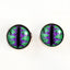 Purple and Teal Green Dragon Sew-On Button Glass Eyes - Prismatic Fiber Arts