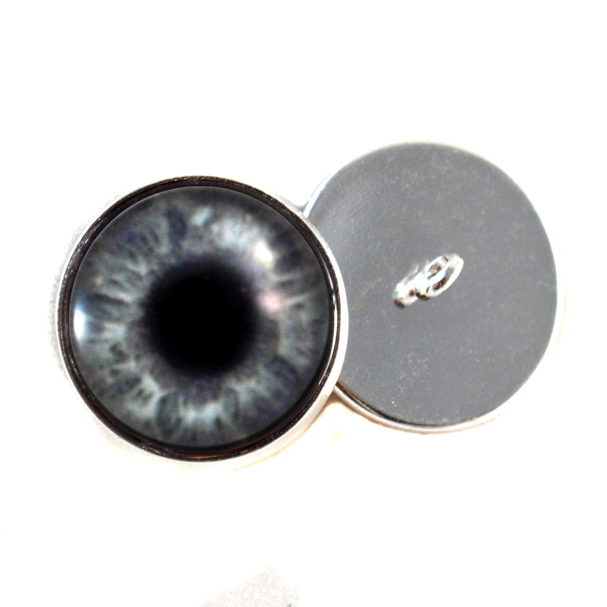 Sparkling Dark Gray Sew-On Button Glass Eyes - Prismatic Fiber Arts
