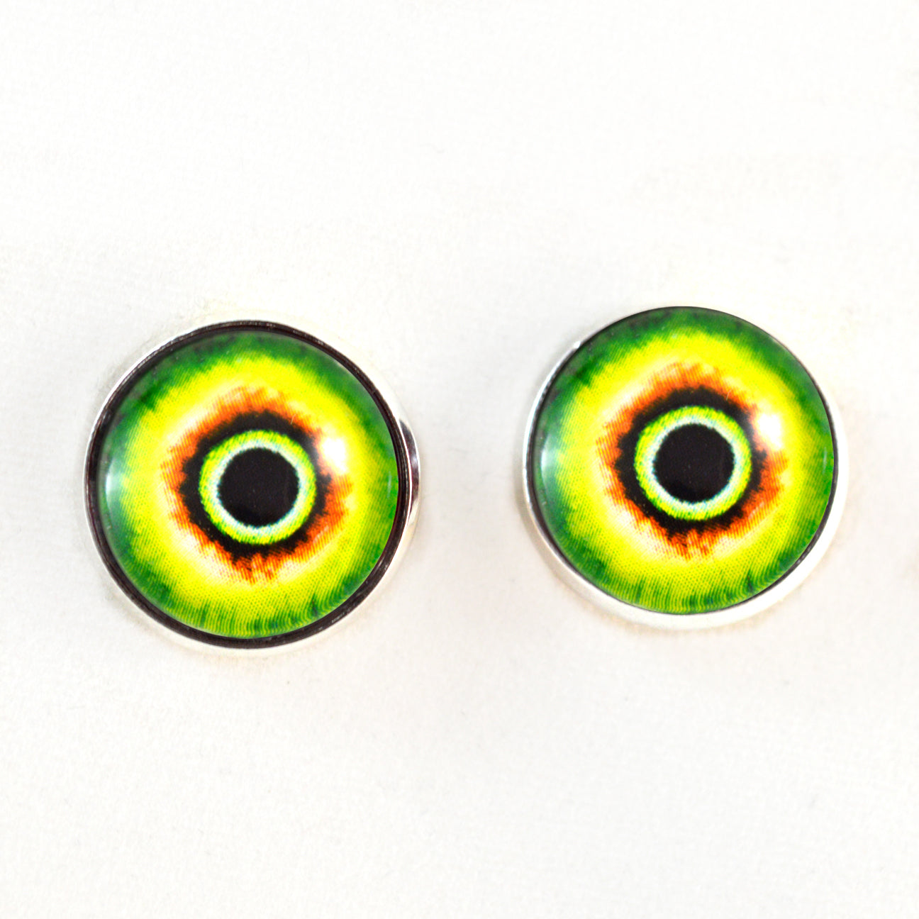 Green Monster Sew-On Button Glass Eyes - Prismatic Fiber Arts