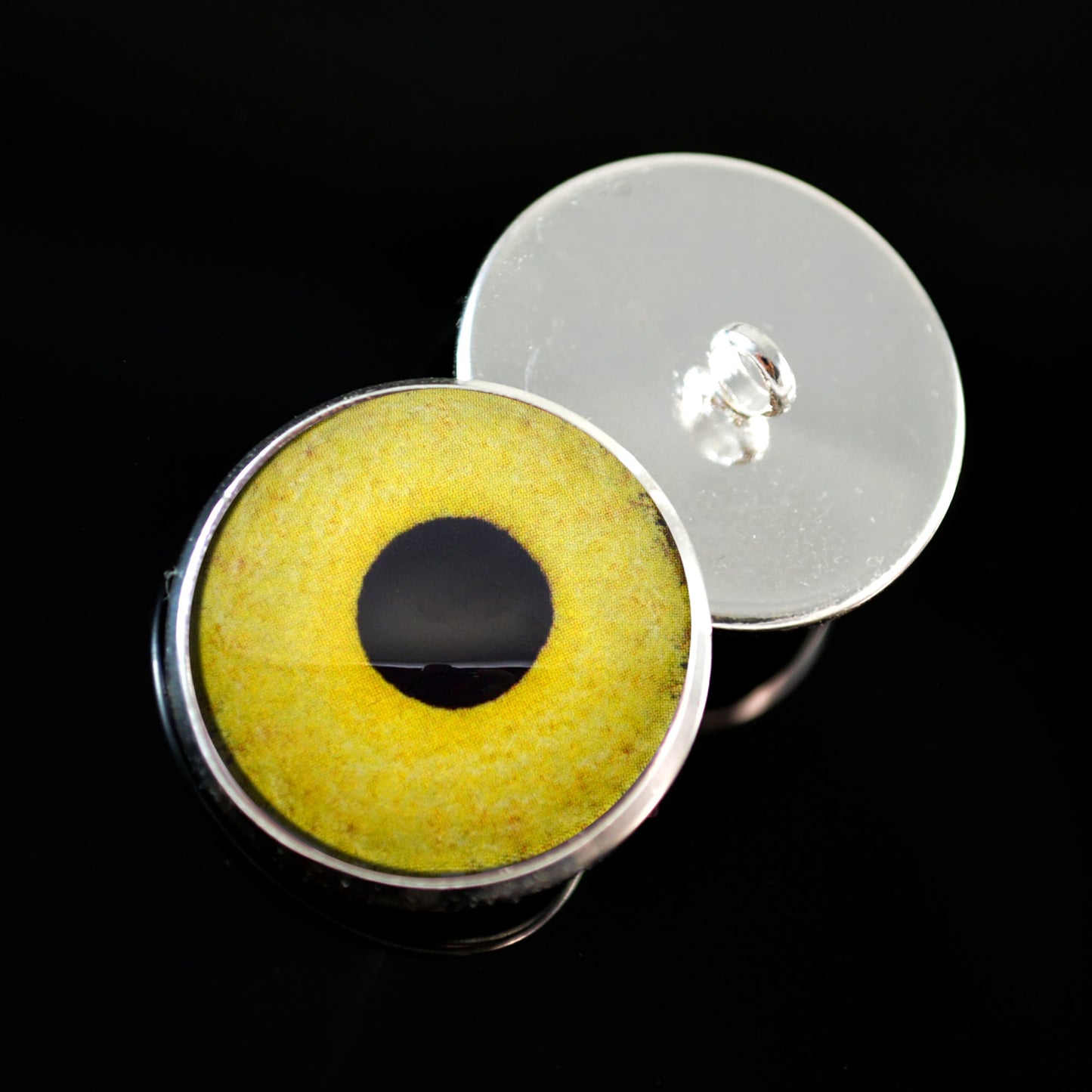 Light Yellow Owl Sew-On Button Glass Eyes - Prismatic Fiber Arts