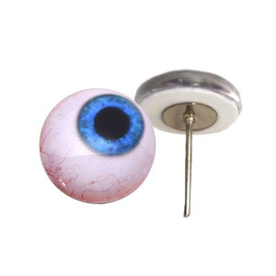 Side Glance Blue Human Glass Eyes on Wire Pin Posts