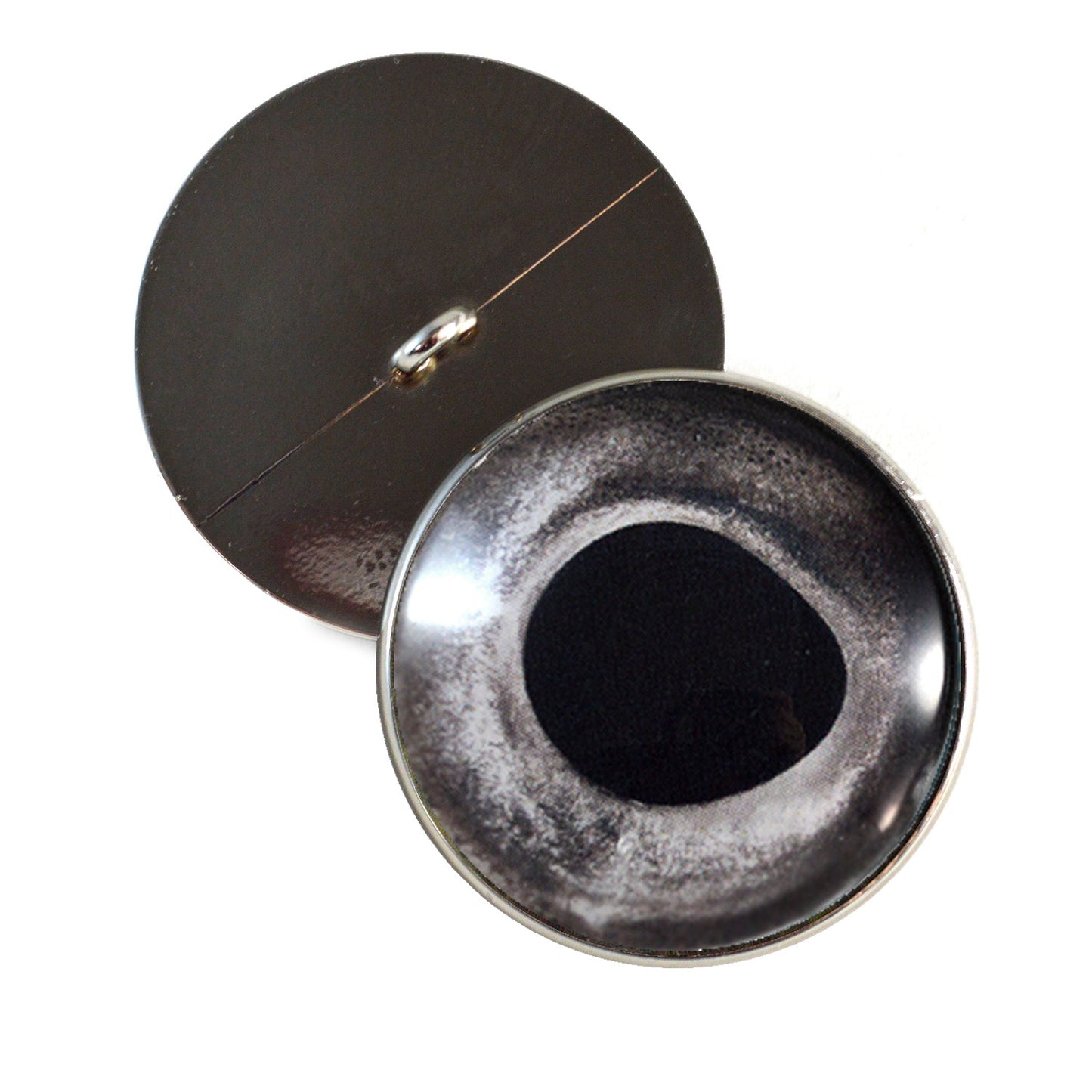 Natural Silver Fish Sew-On Button Glass Eyes - Prismatic Fiber Arts