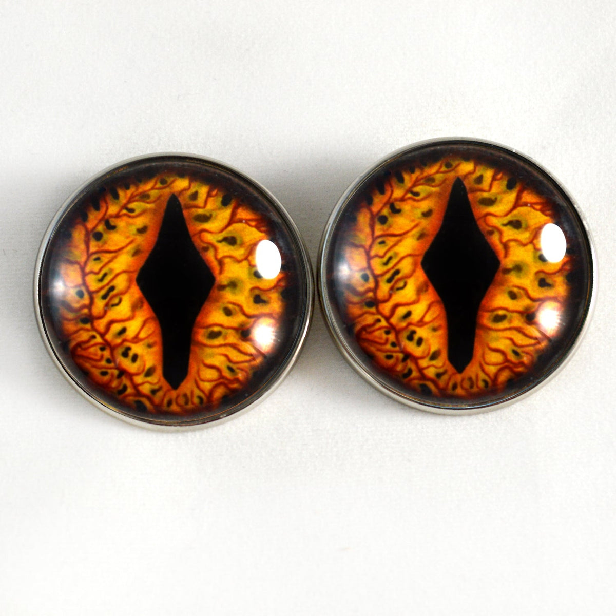 Smaug Dragon Sew-On Button Glass Eyes - Prismatic Fiber Arts